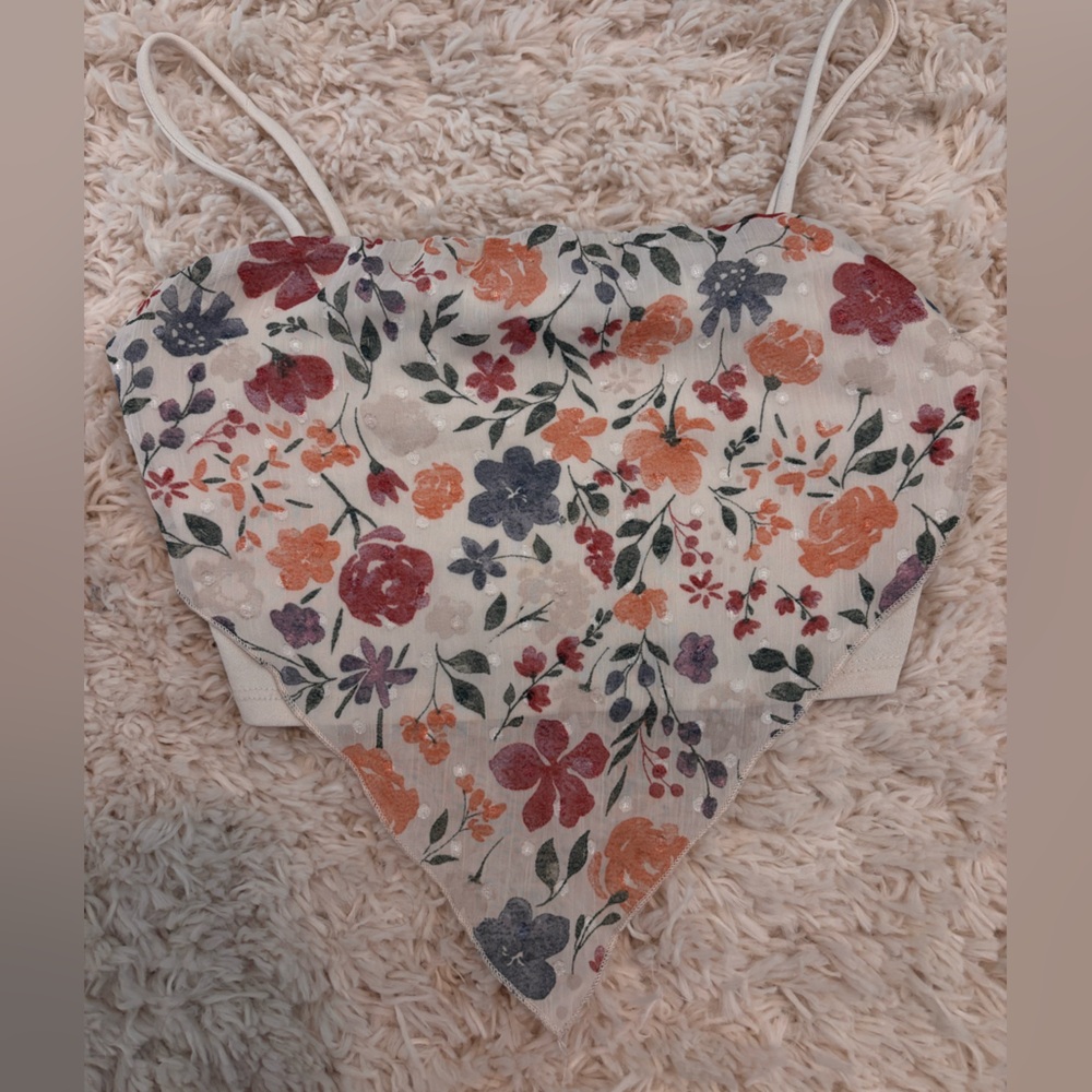 Floral Bandana Top with Spaghetti Straps
